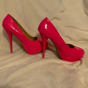 PRICE DROP!! Neon pink ULTRA HIGH HEELS patent Leather pumps! DISCOUNT SHIPNG!